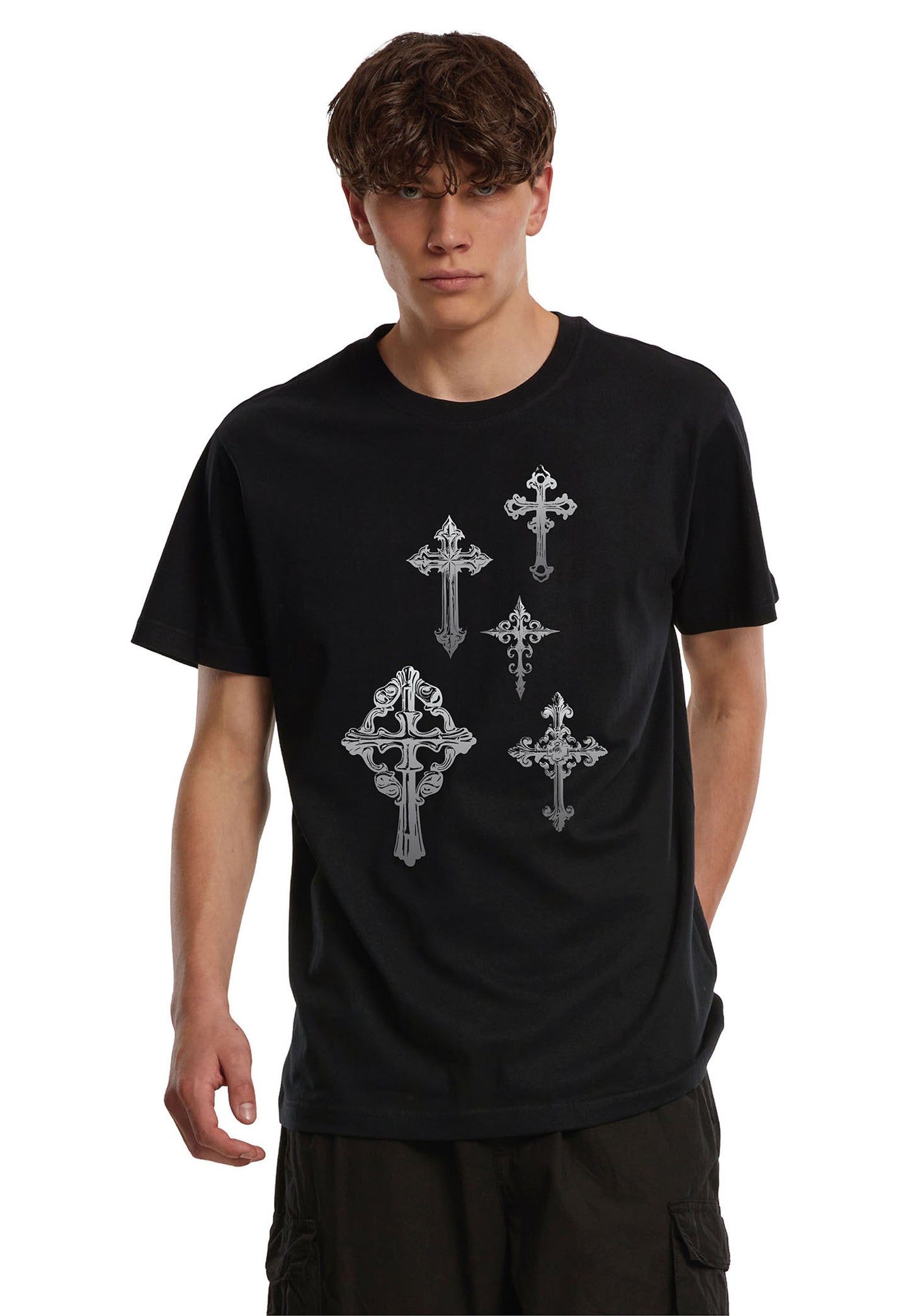 Mister Tee Metallic Multi Crosses T-Shirt