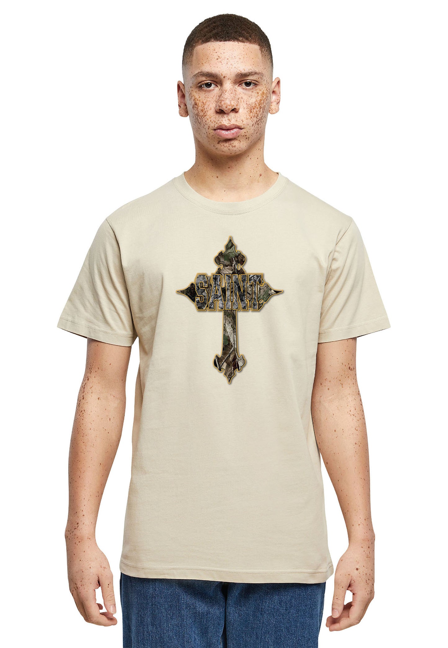 Mister Tee Camo Saint Cross T-Shirt