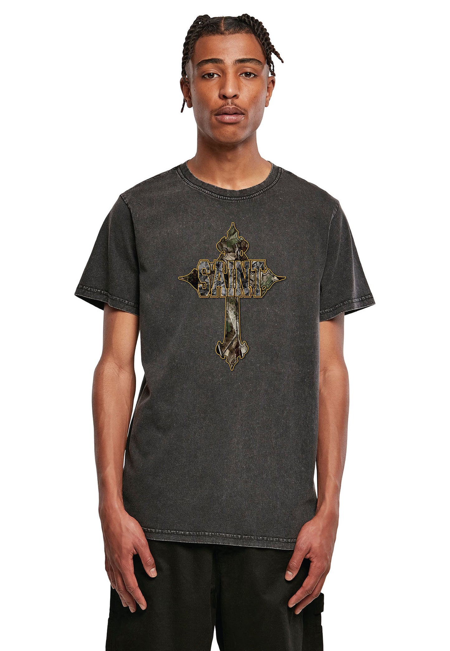 Mister Tee Camo Saint Cross T-Shirt