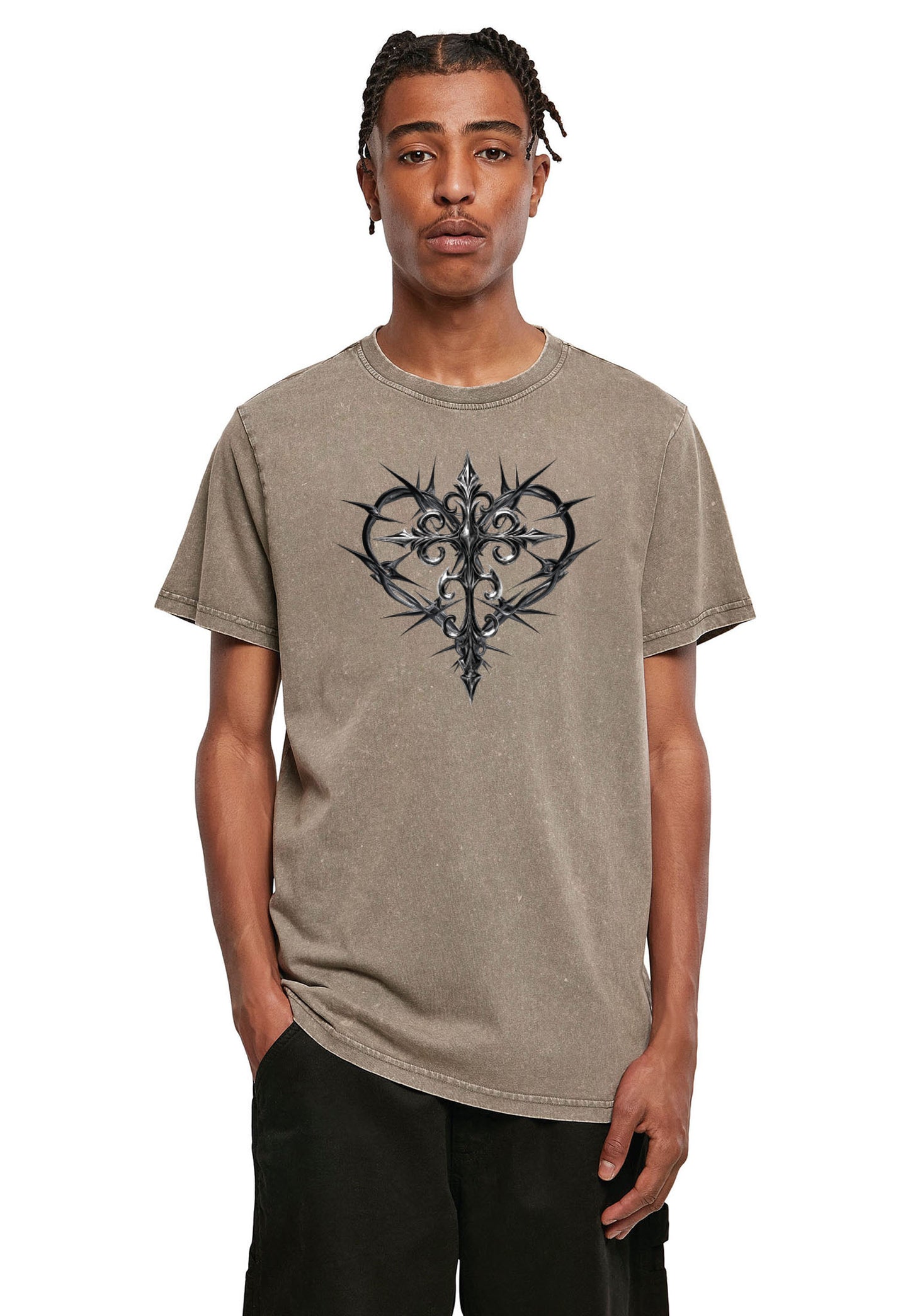Mister Tee Chrome Thorn Heart T-Shirt